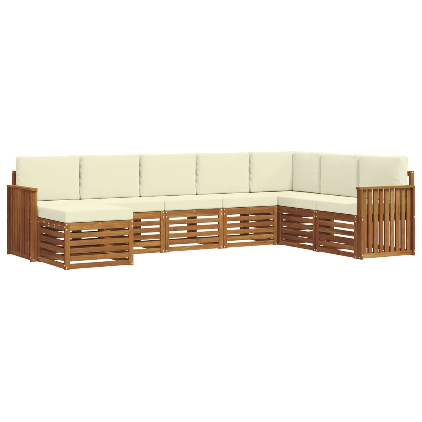 Outdoor-Sofagarnitur 8 pcs Natur und Creme Massivholz Akazie