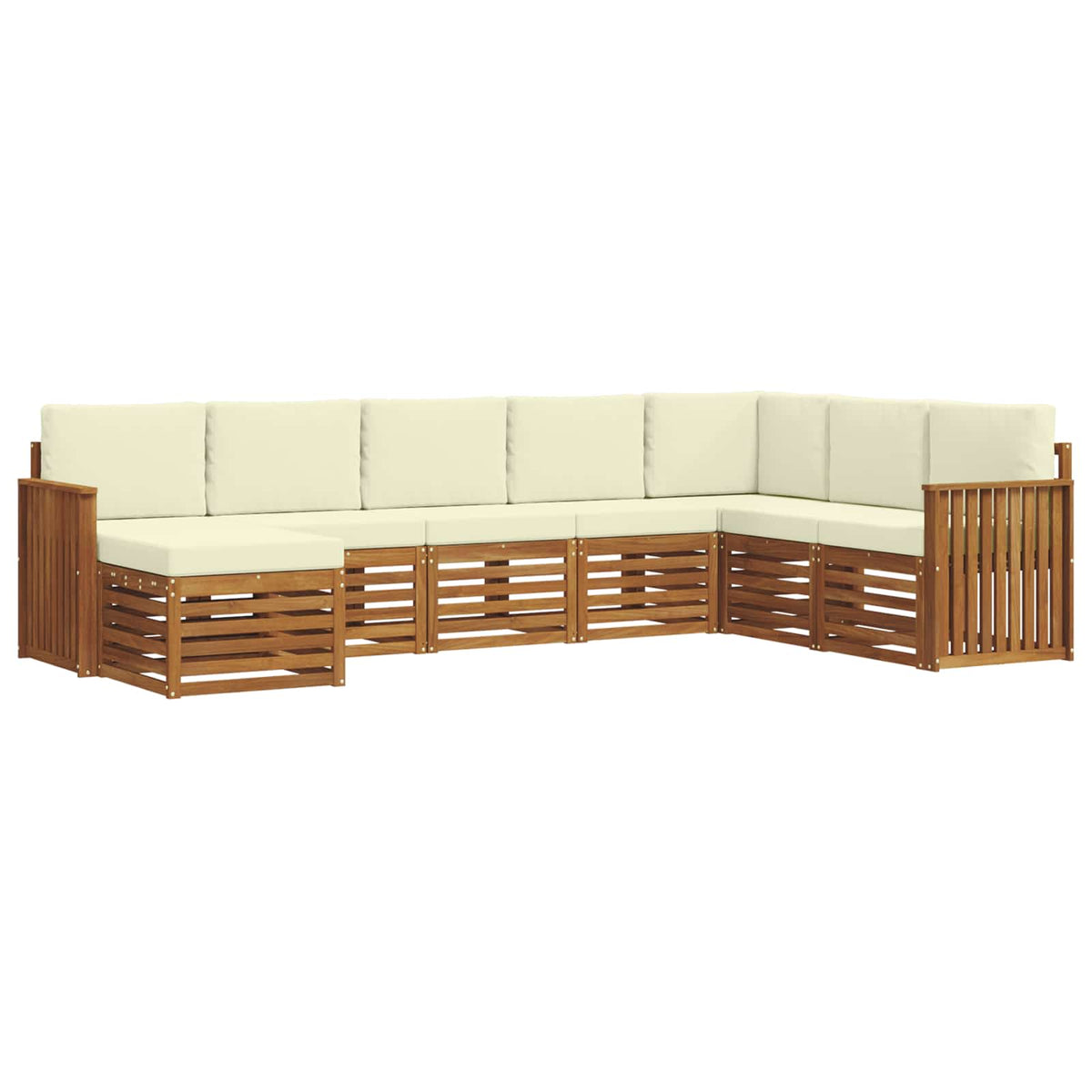 Outdoor-Sofagarnitur 8 stk. Natur und Creme