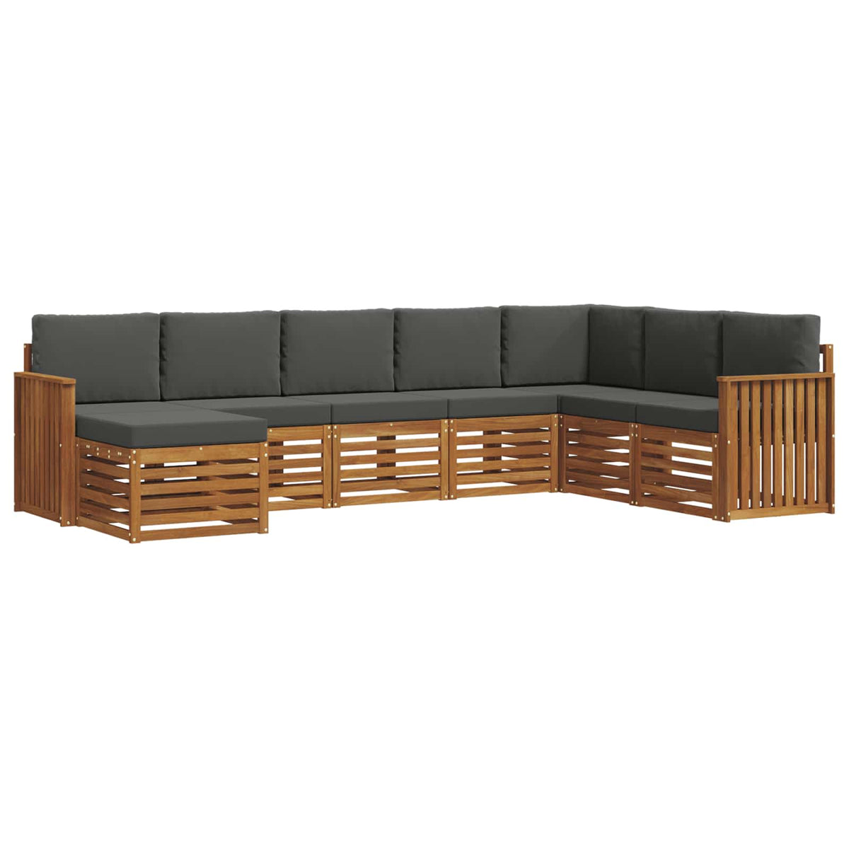 Outdoor-Sofagarnitur 8 stk. Natur und Anthrazit