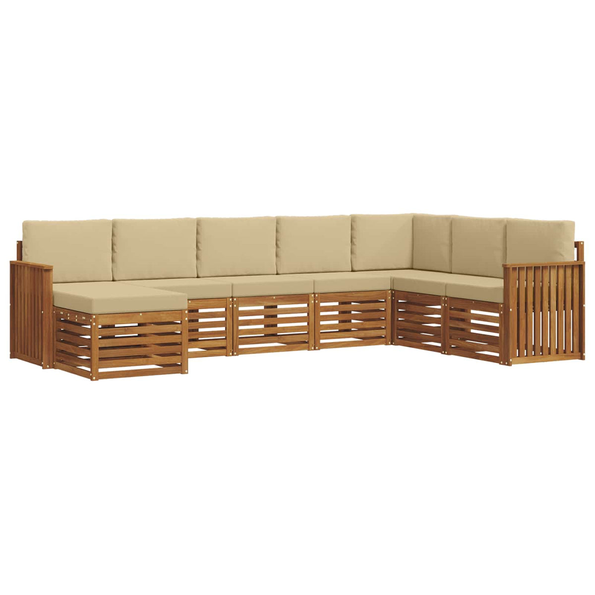 Outdoor-Sofagarnitur 8 stk. Natur und Beige