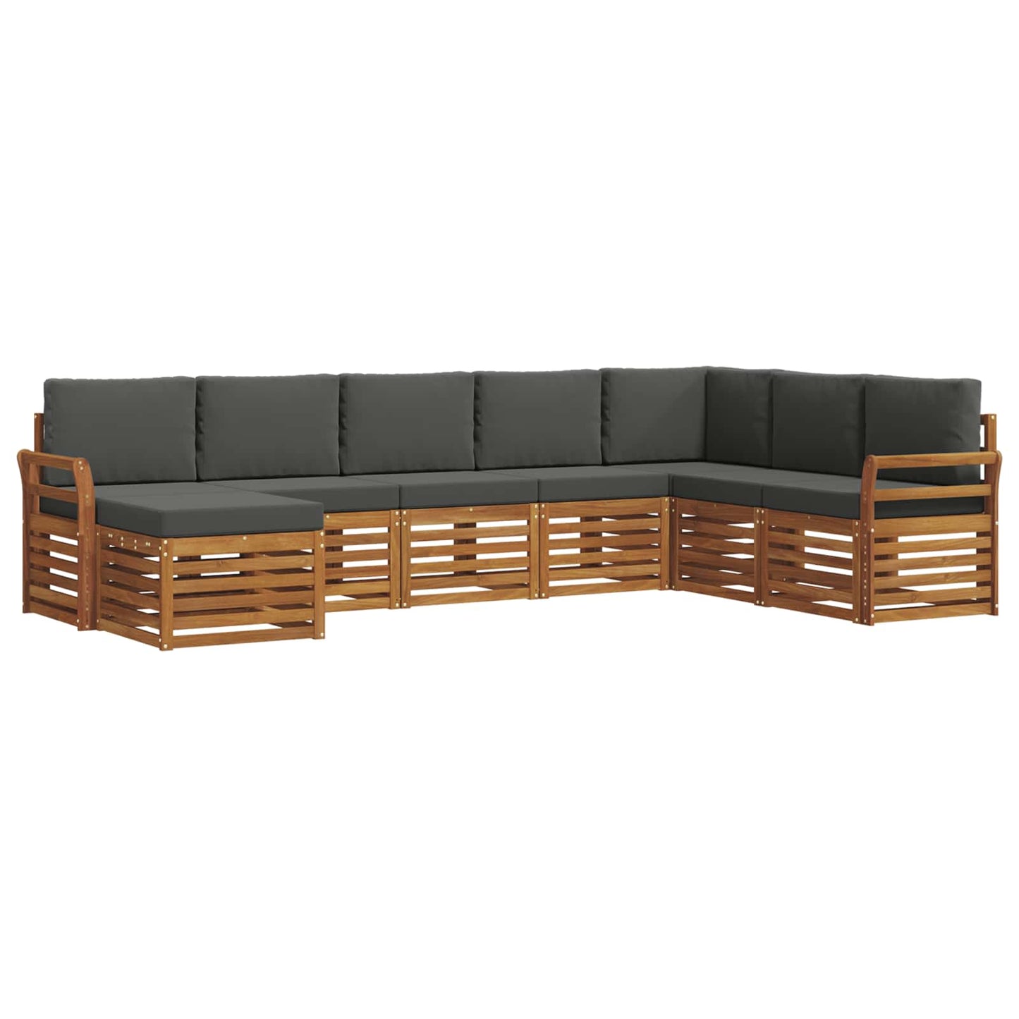 Outdoor-Sofagarnitur 8 stk. Natur und Anthrazit