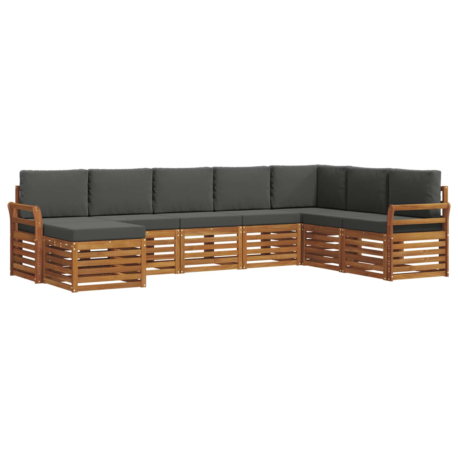 Outdoor-Sofagarnitur 8 stk. Natur und Anthrazit