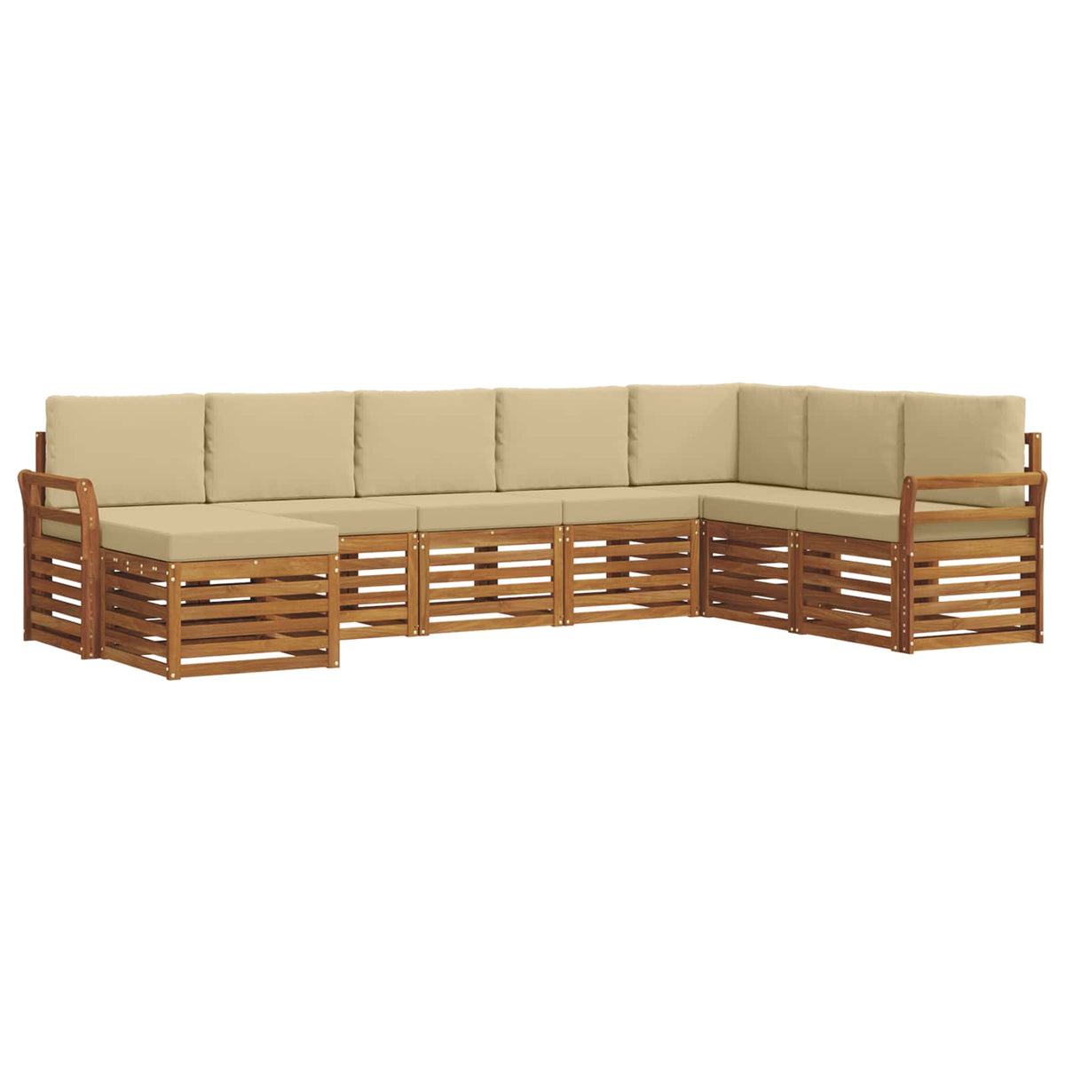 Outdoor-Sofagarnitur 8 stk. Natur und Beige