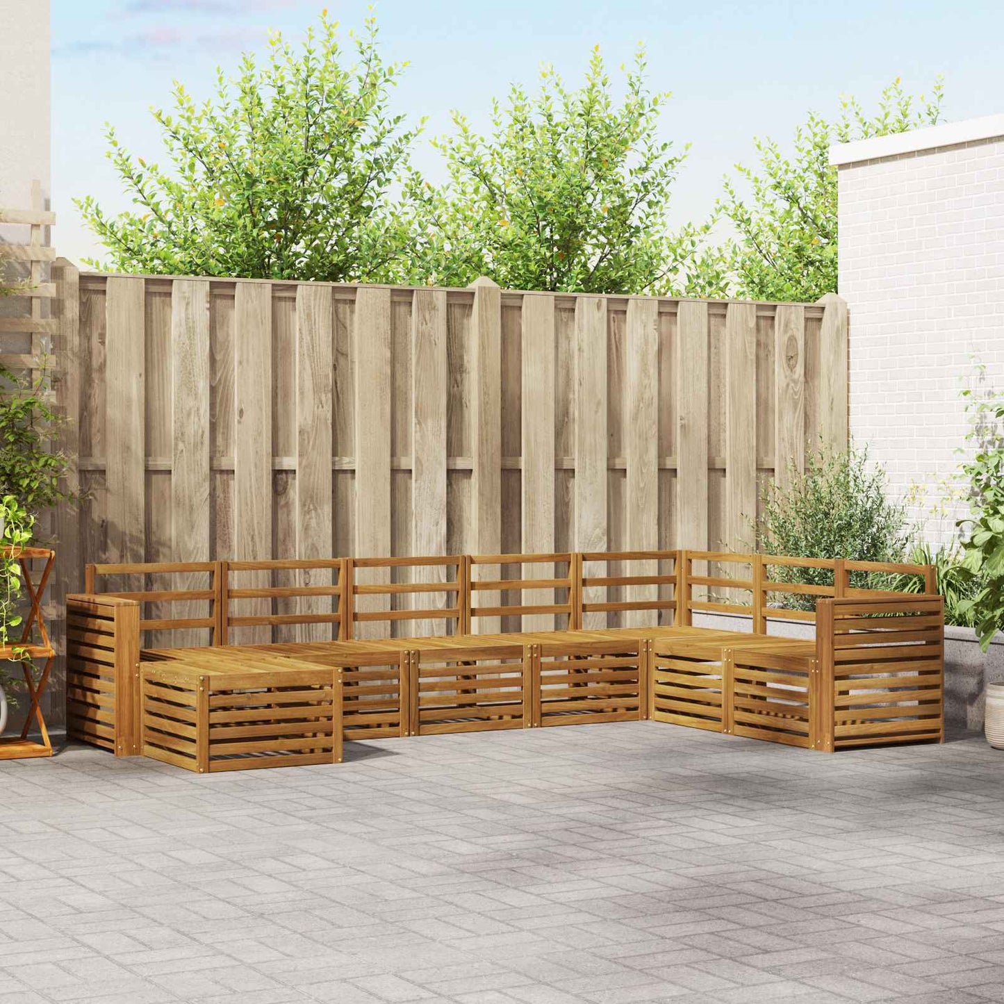 Outdoor-Sofagarnitur 8 pcs Natur Massivholz Akazie