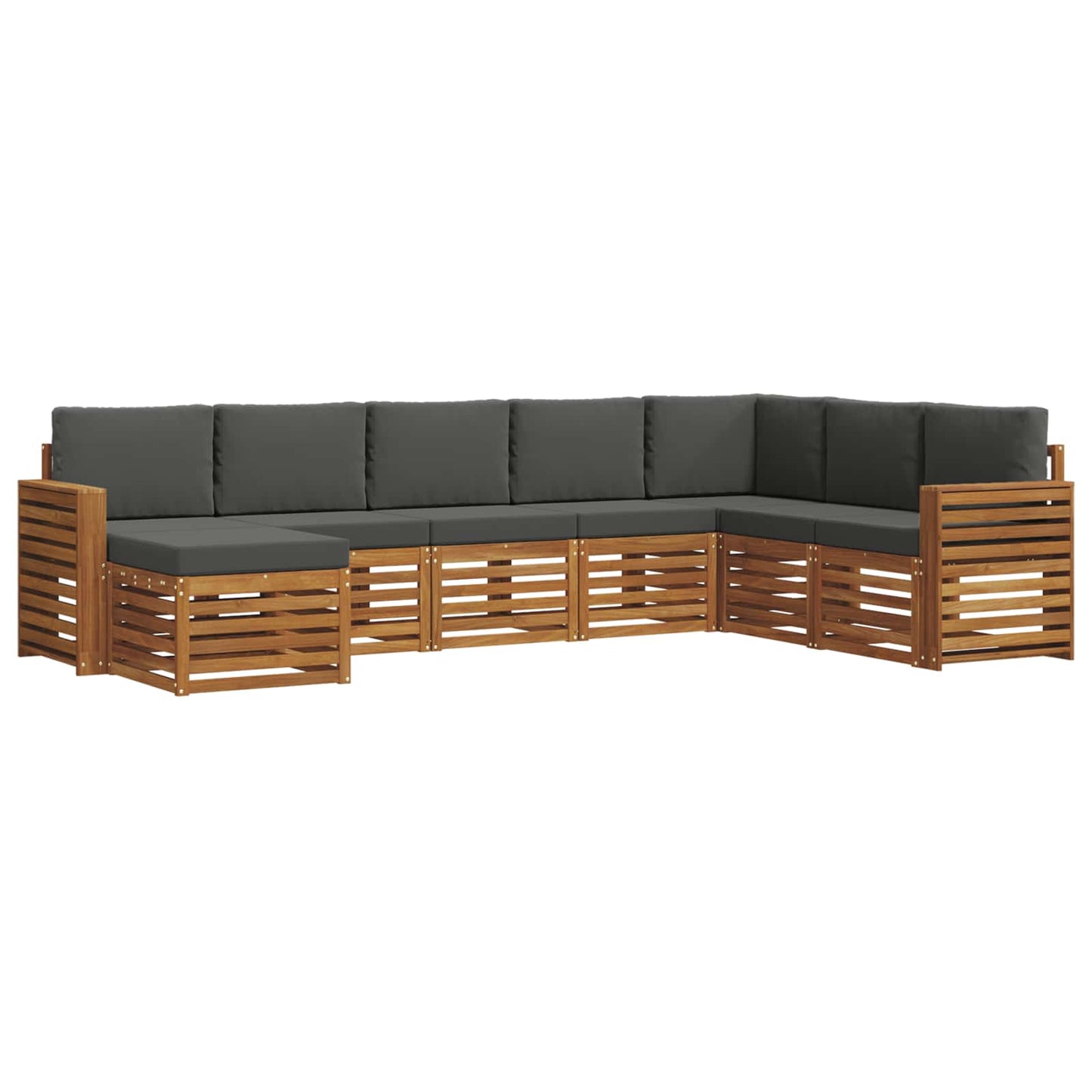 Outdoor-Sofagarnitur mit Kissen 8 pcs Natur und Anthrazit