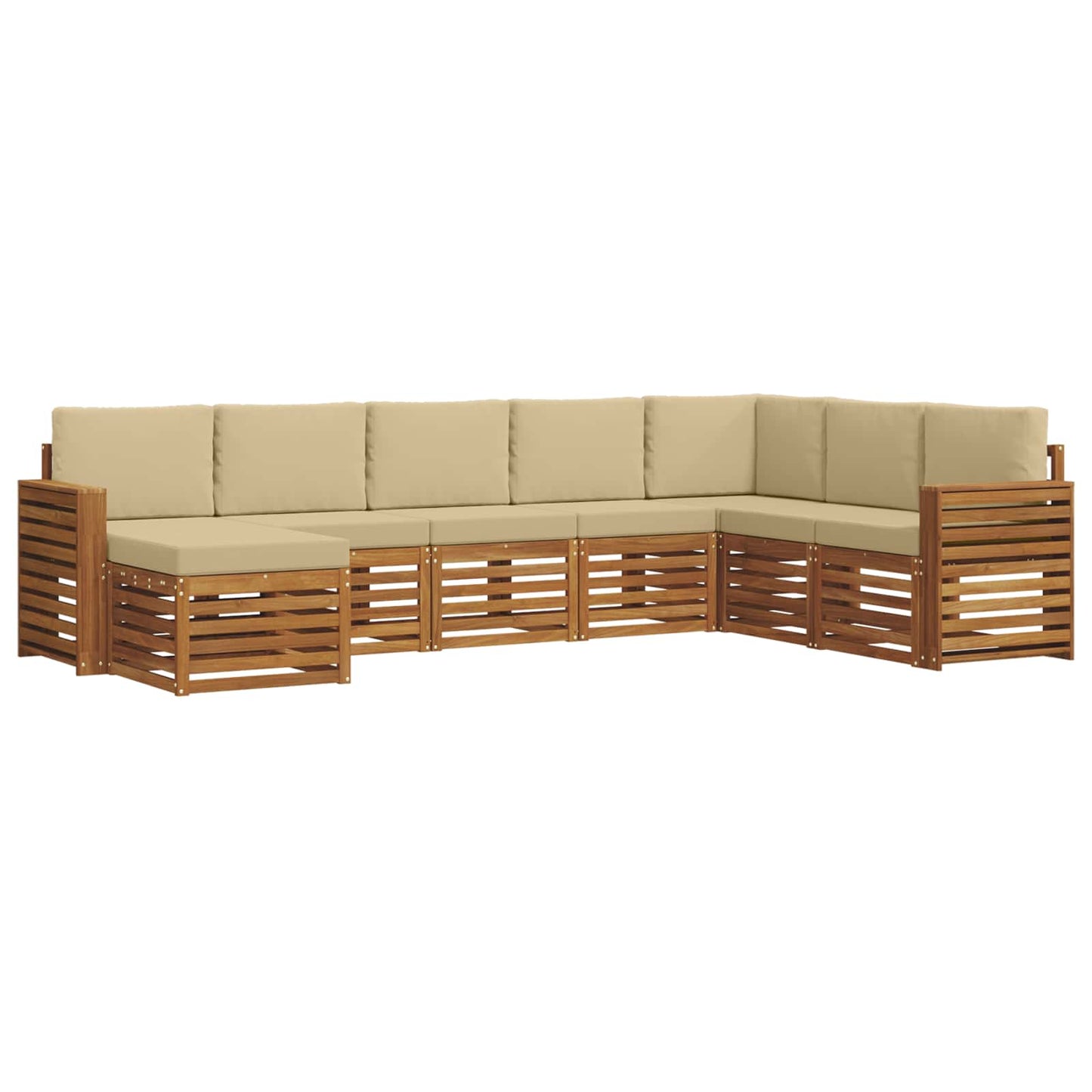 Outdoor-Sofagarnitur 8 stk. Natur und Beige
