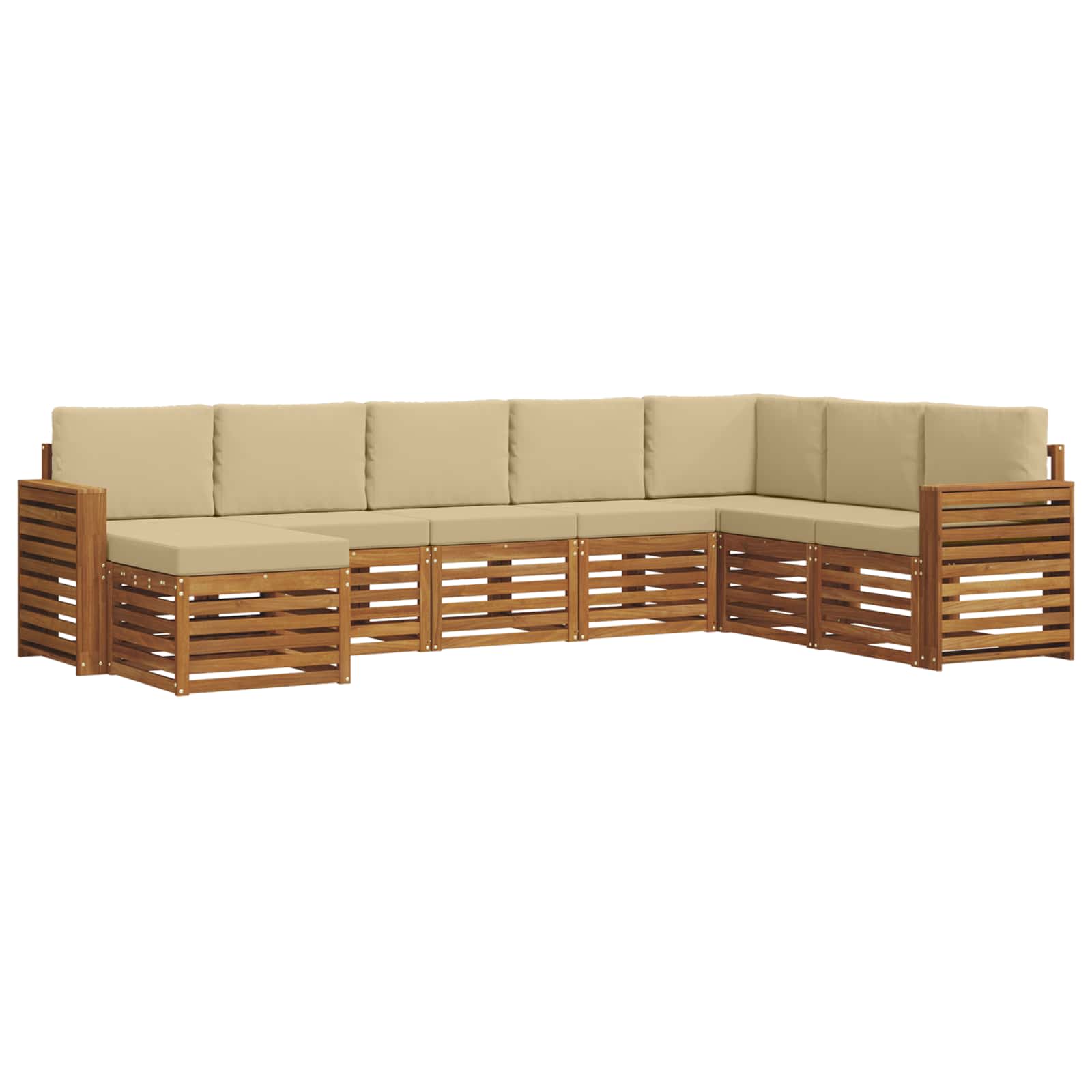 Outdoor-Sofagarnitur 8 stk. Natur und Beige