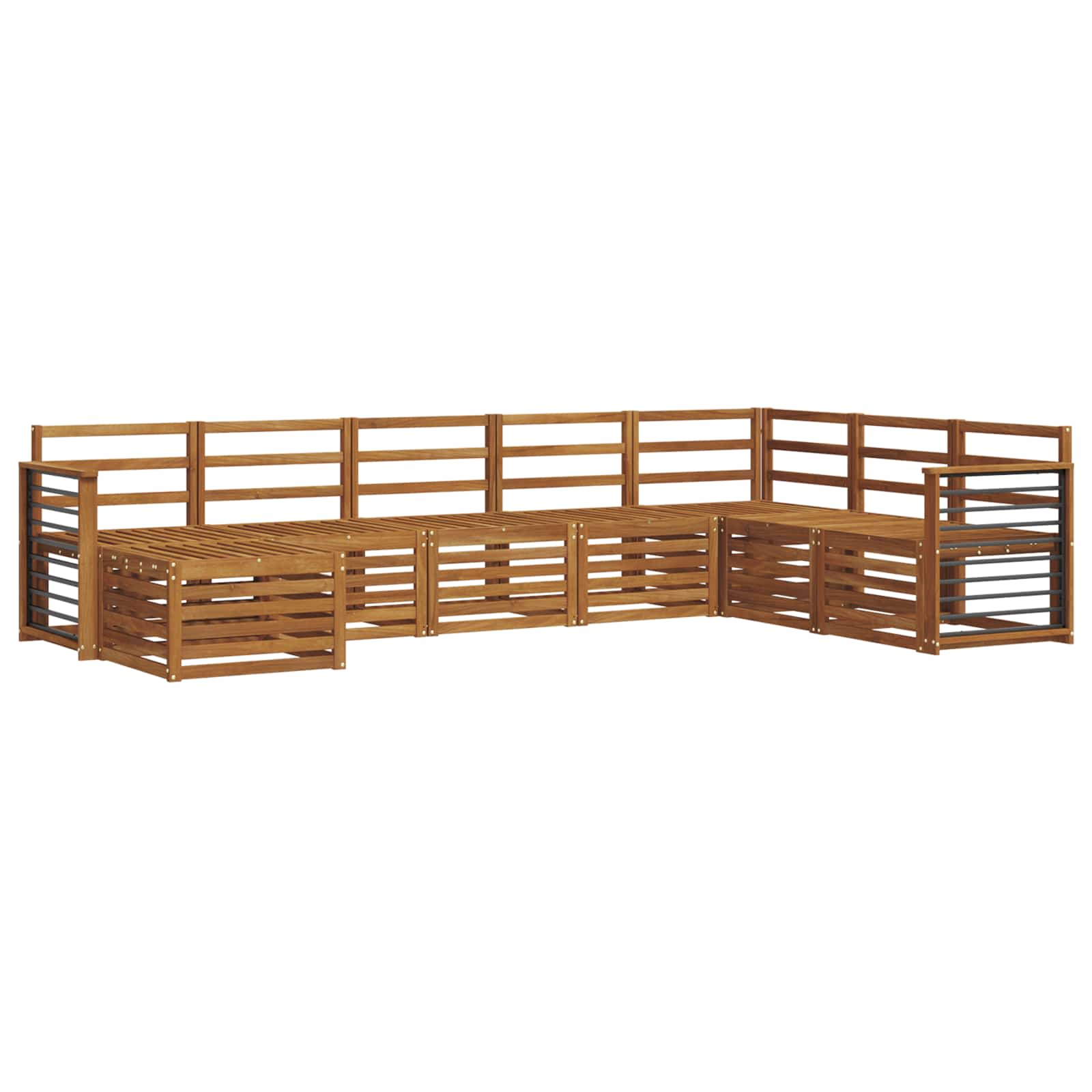 Sofagarnituren 8 pcs Natur Massivholz Akazie