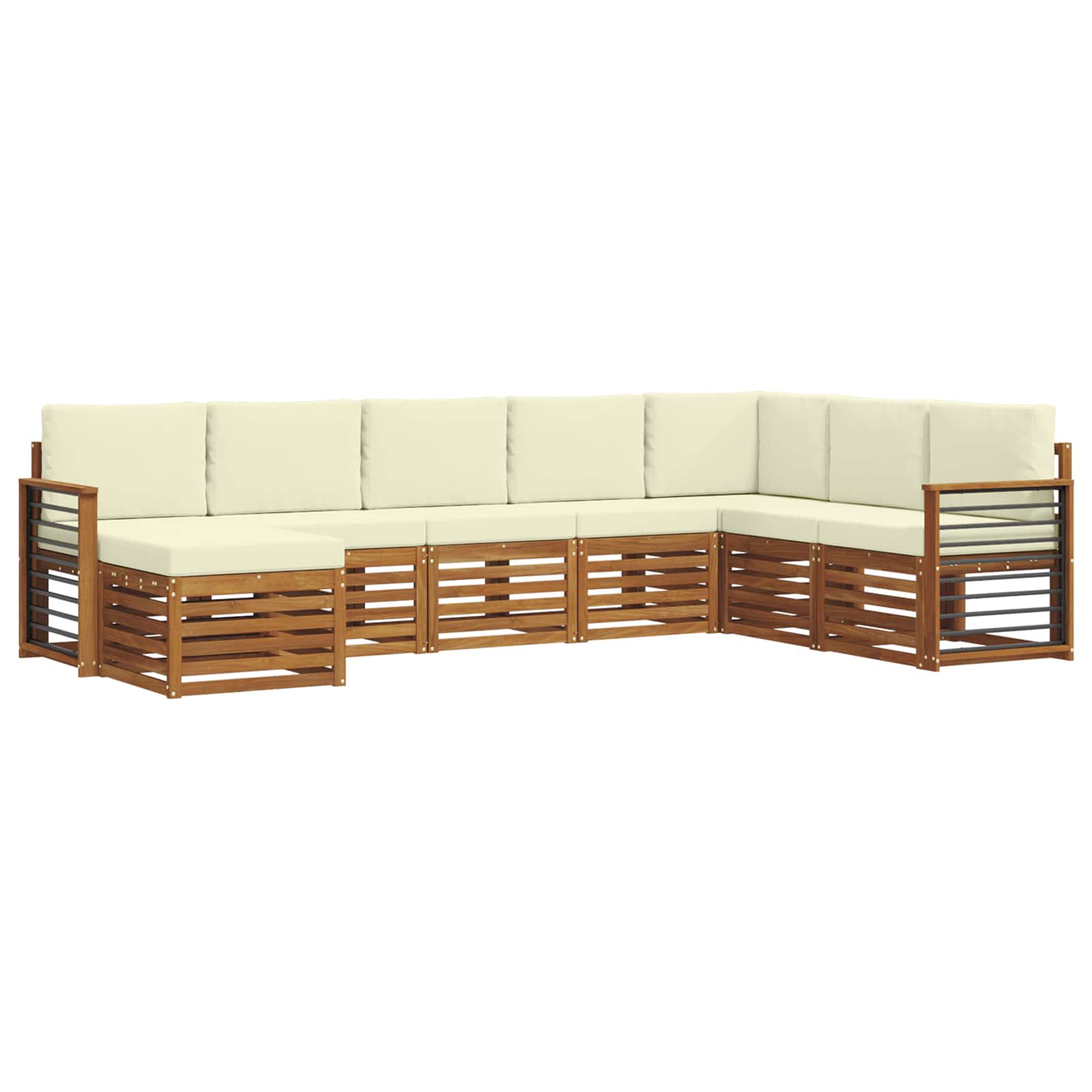 Outdoor-Sofagarnitur 8 stk. Natur und Creme