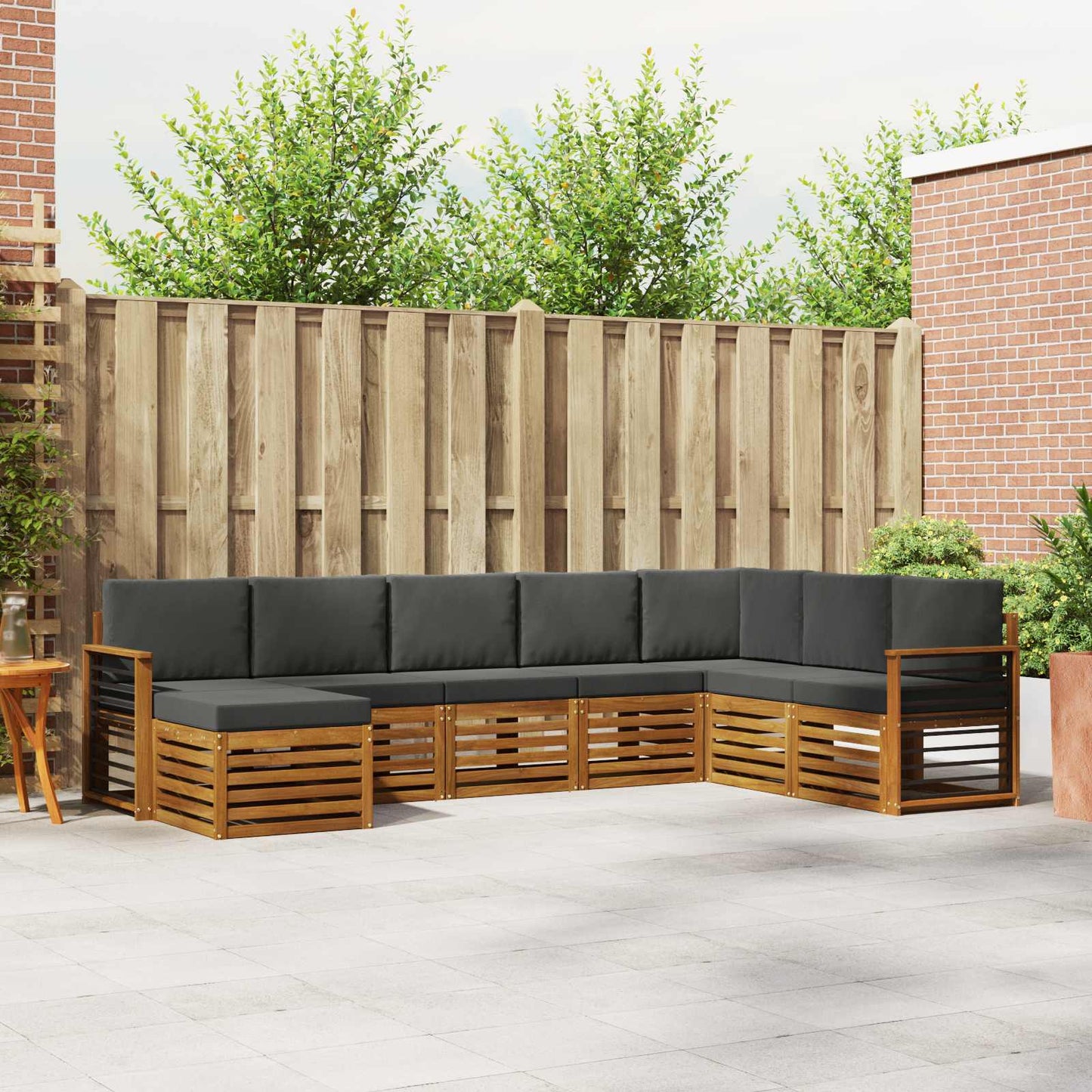 Outdoor-Sofagarnitur 8 stk. Natur und Anthrazit