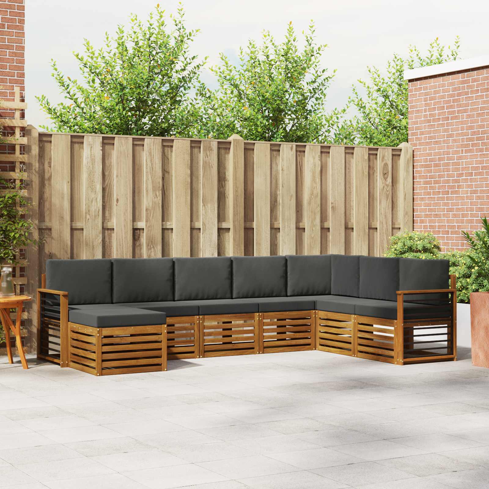 Outdoor-Sofagarnitur 8 stk. Natur und Anthrazit
