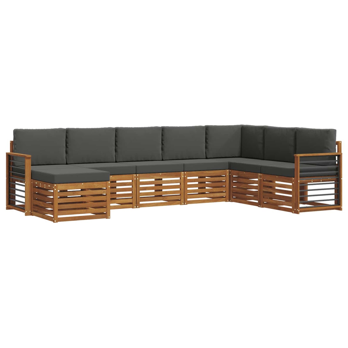 Outdoor-Sofagarnitur 8 stk. Natur und Anthrazit