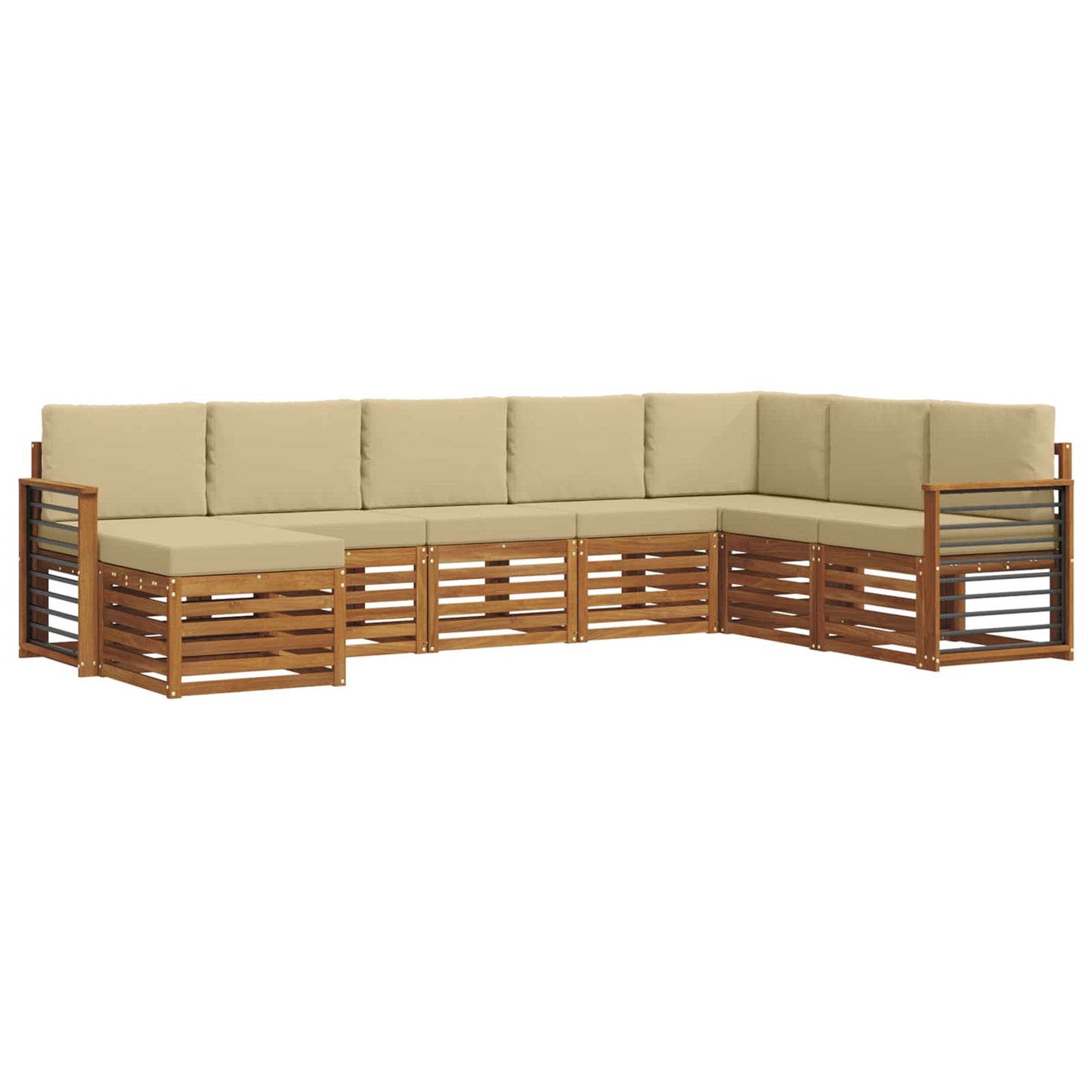 Outdoor-Sofagarnitur 8 stk. Natur und Beige