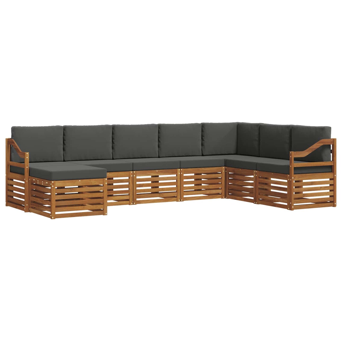 Outdoor-Sofagarnitur 8 stk. Natur und Anthrazit