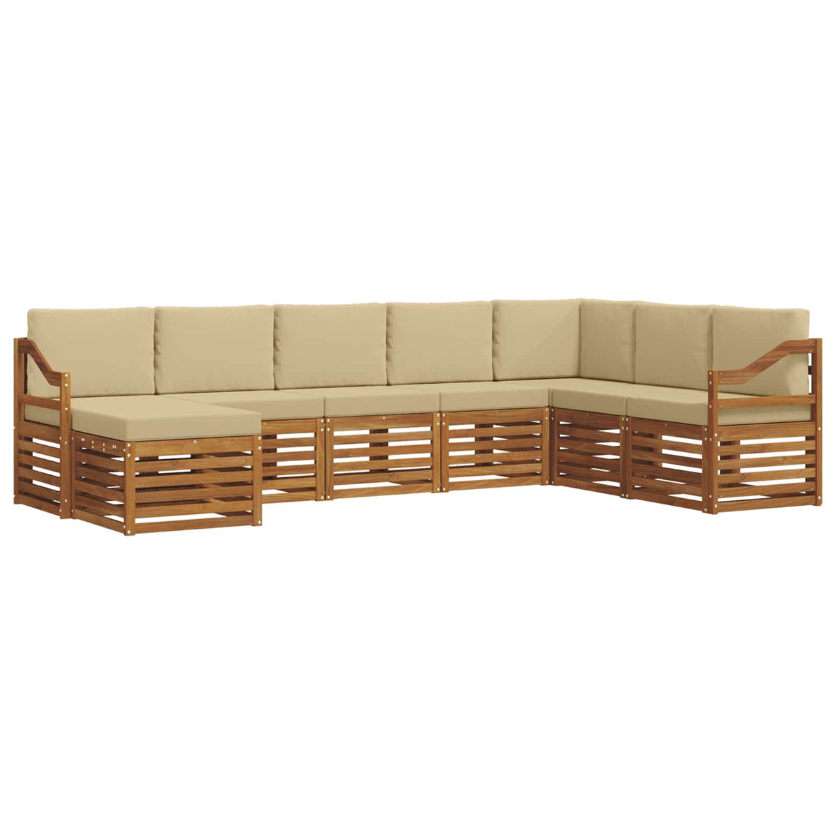 Outdoor-Sofagarnitur 8 stk. Natur und Beige