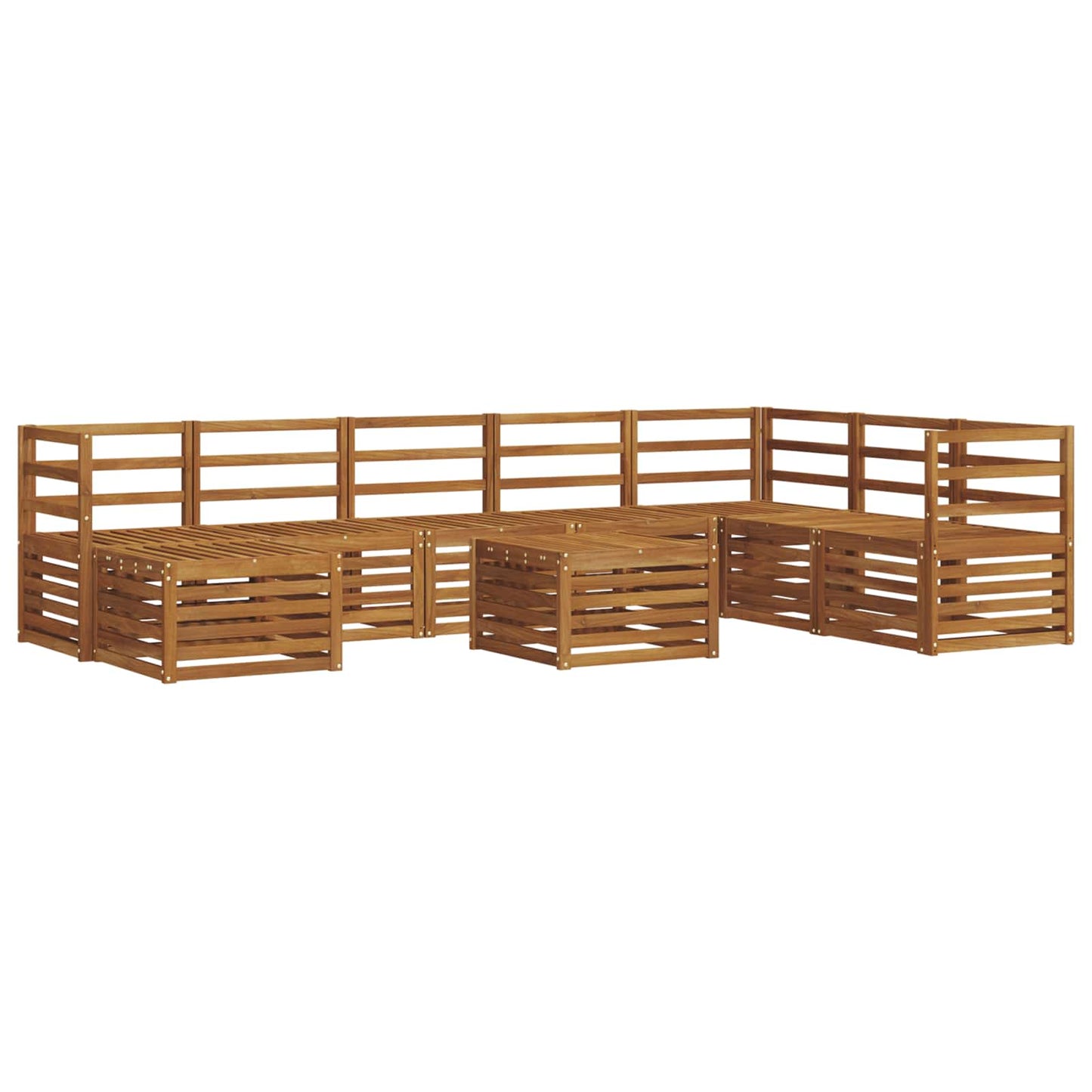 Outdoor-Sofagarnitur 9 pcs Natur Massivholz Akazie