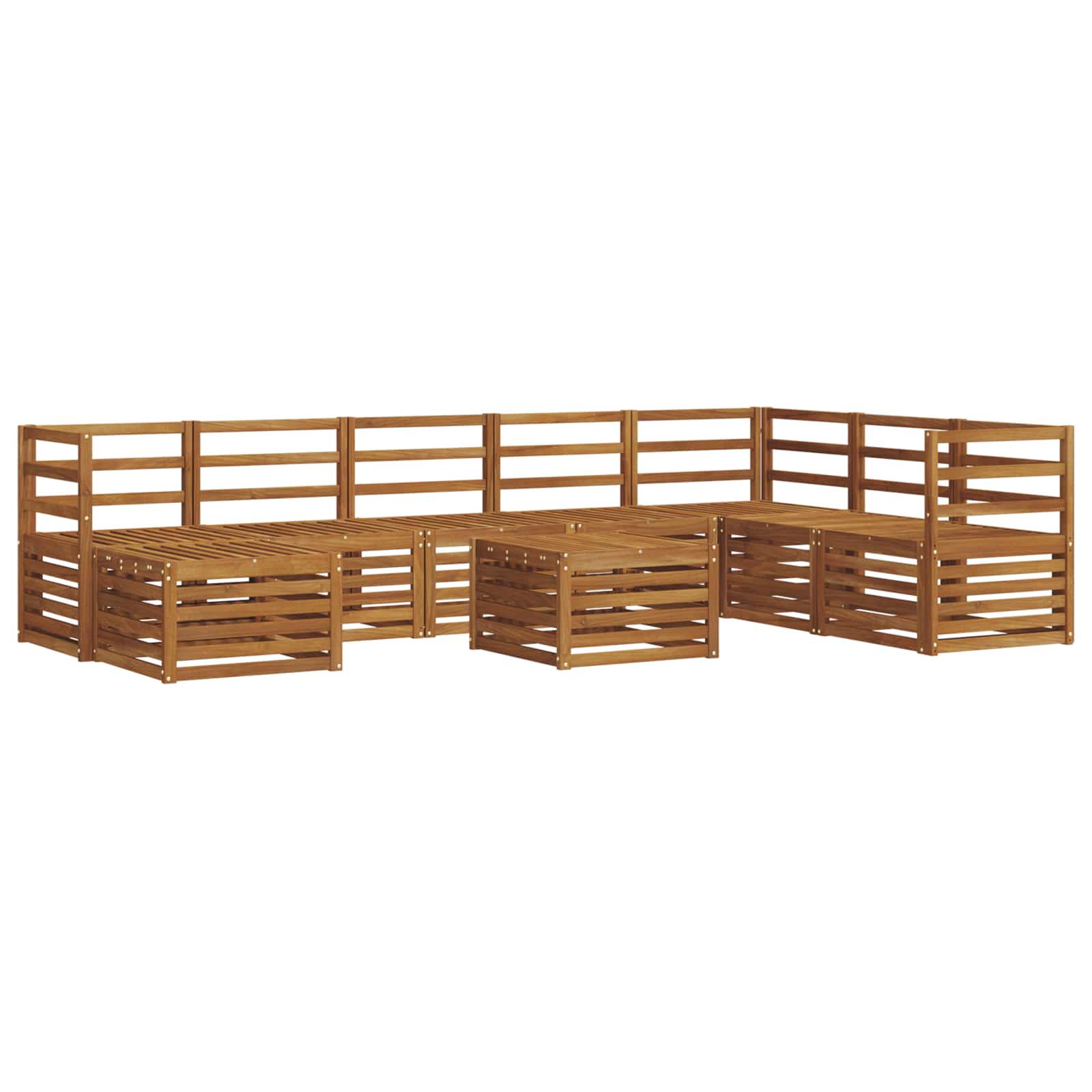 Outdoor-Sofagarnitur 9 pcs Natur Massivholz Akazie