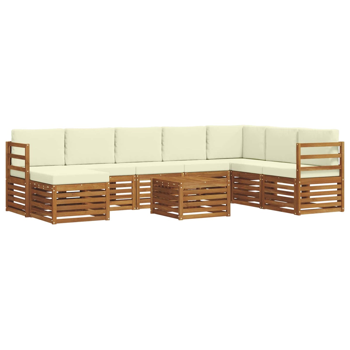 Outdoor-Sofagarnitur 9 stk. Natur und Creme