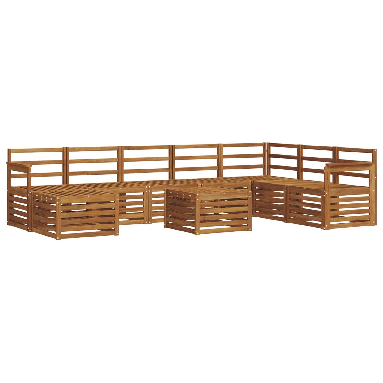 Outdoor-Sofagarnitur 9 pcs Natur Massivholz Akazie