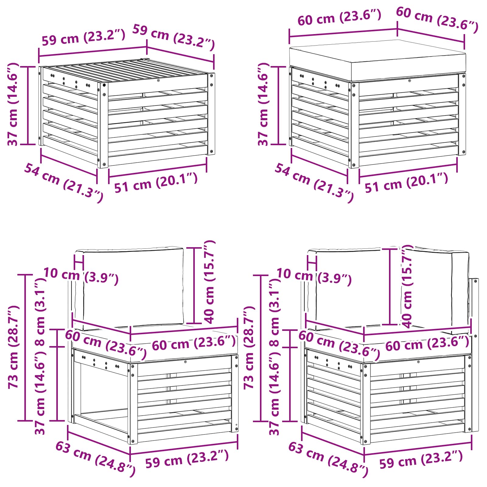 Outdoor-Sofagarnitur 9 stk. Natur und Beige