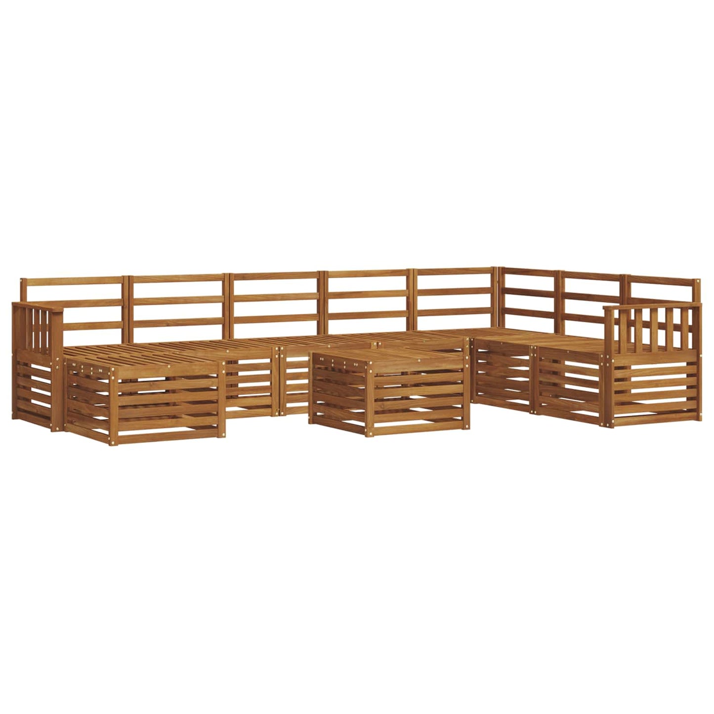 Outdoor-Sofagarnitur 9 pcs Natur Massivholz Akazie