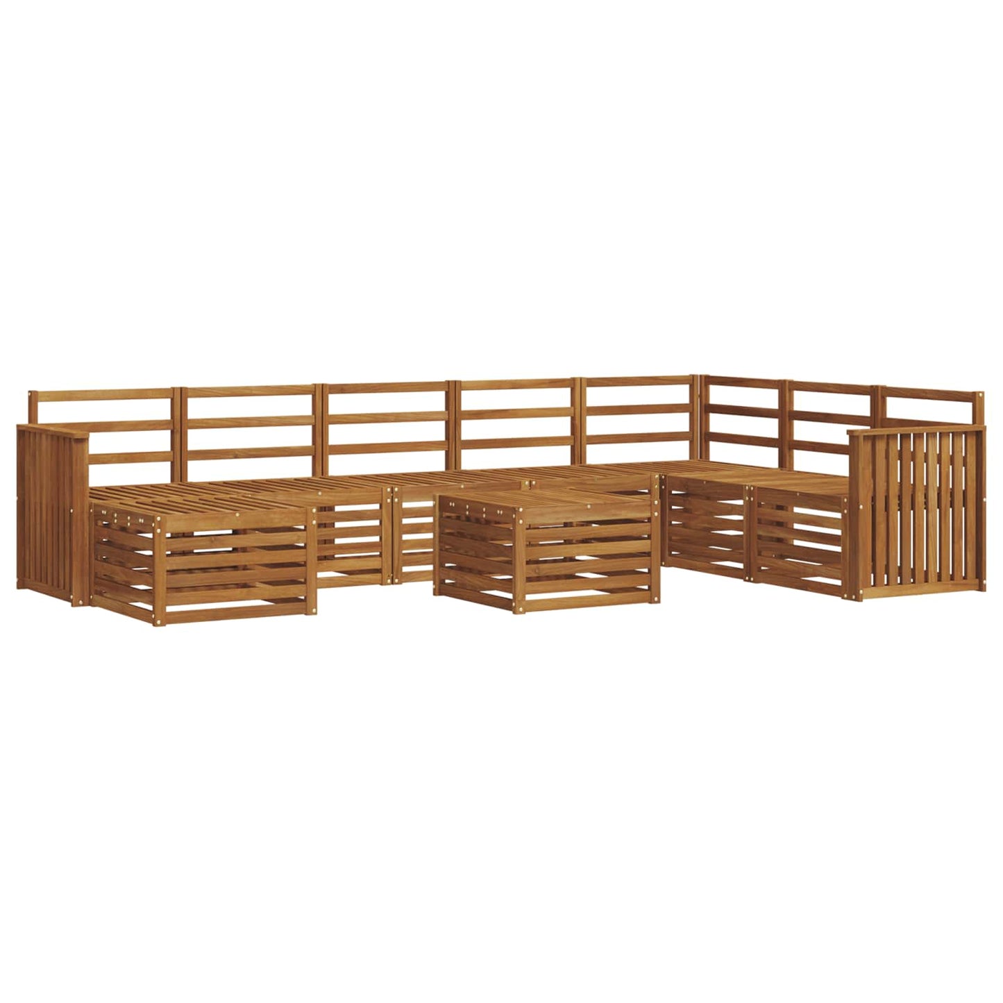 Outdoor-Sofagarnitur 9 pcs Natur Massivholz Akazie
