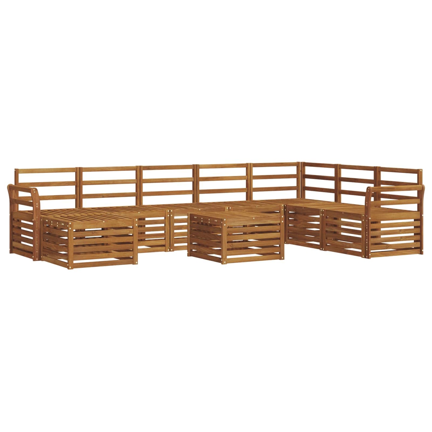 Outdoor-Sofagarnitur 9 pcs Natur Massivholz Akazie