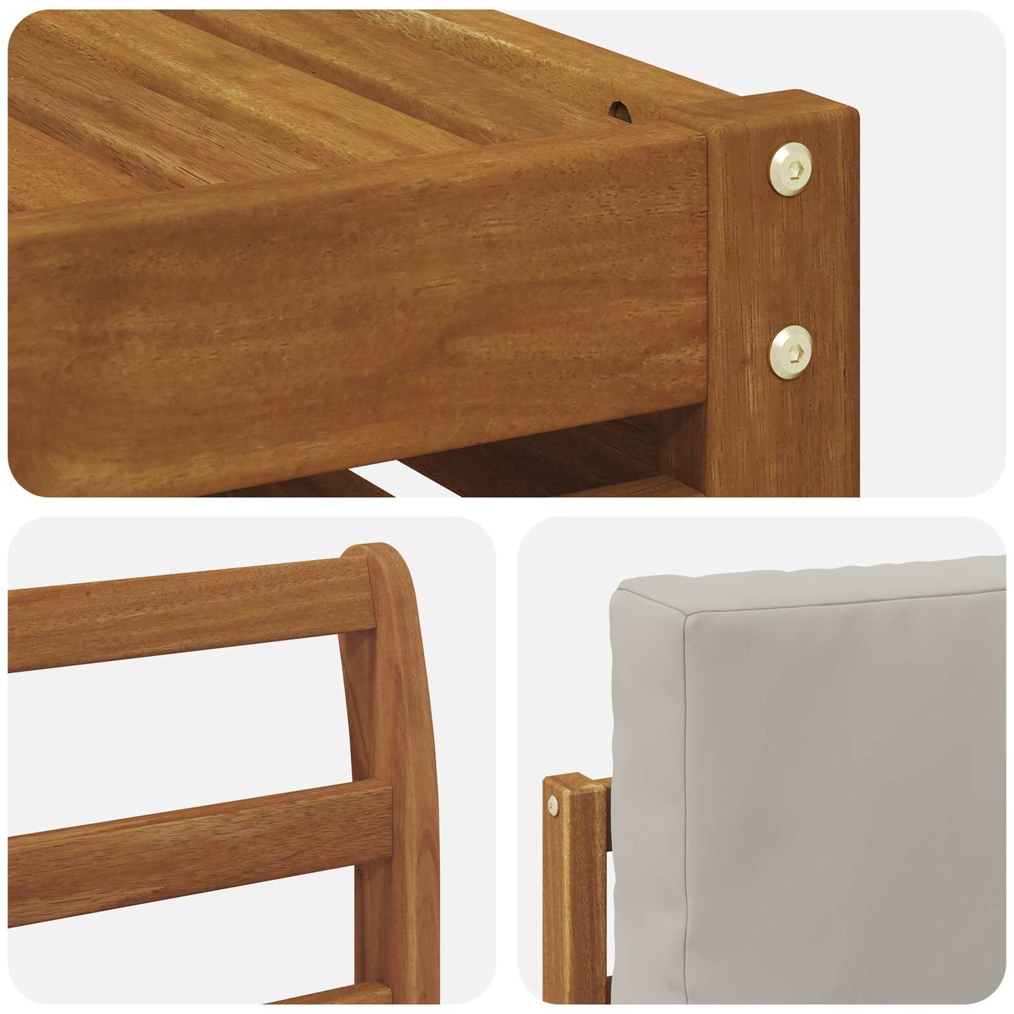 Outdoor-Sofagarnitur 9 stk. Natürlich und Hellgrau