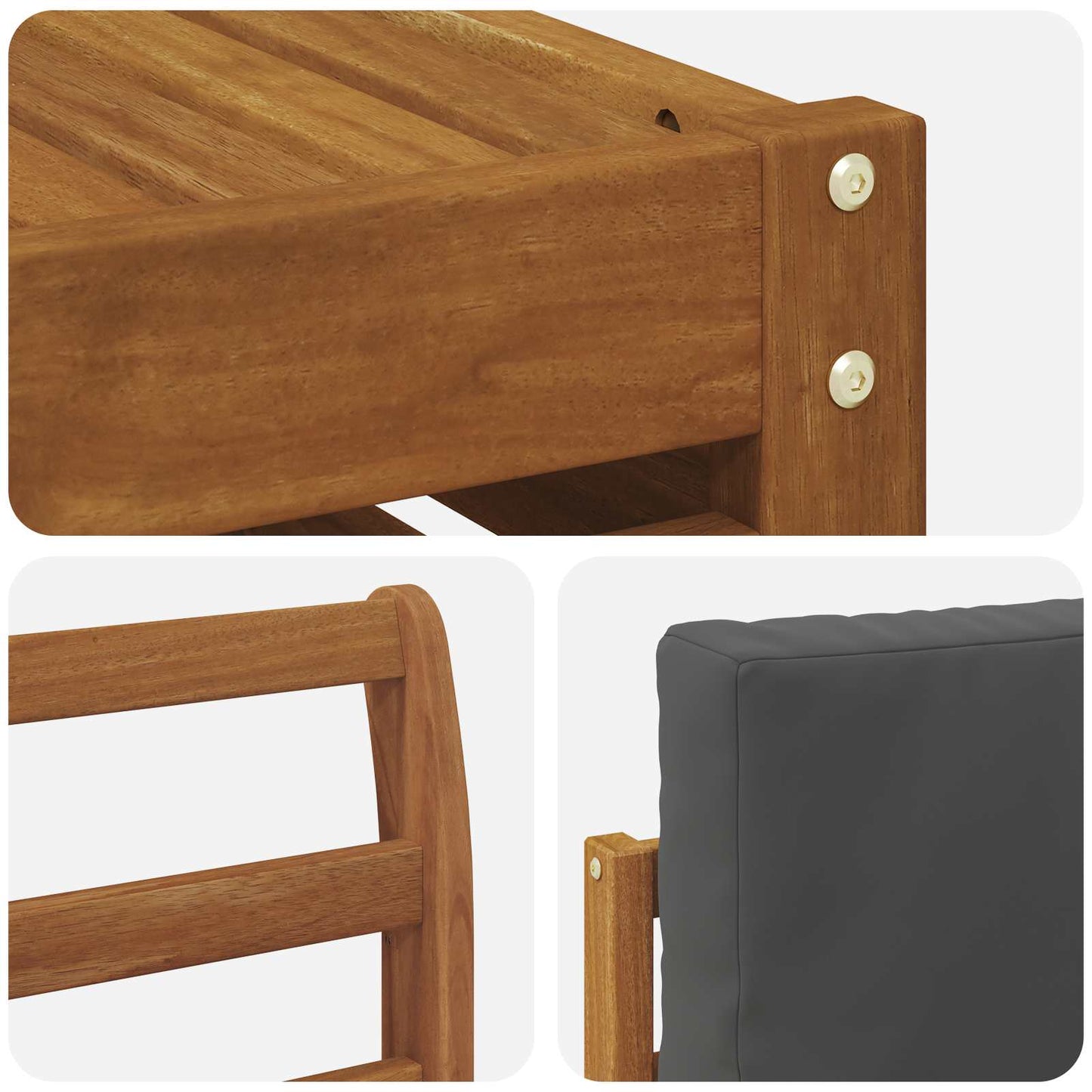 Outdoor-Sofagarnitur 9 stk. Natur und Anthrazit