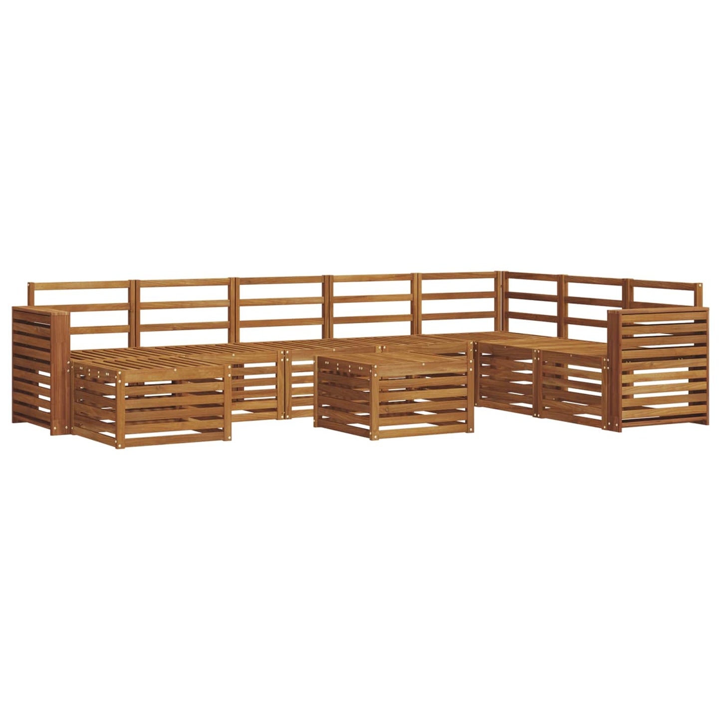 Outdoor-Sofagarnitur 9 pcs Natur Massivholz Akazie