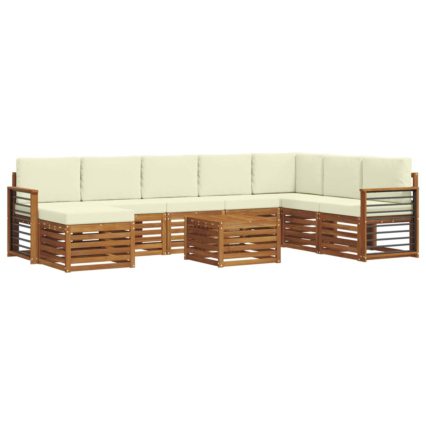 Outdoor-Sofagarnitur 9 stk. Natur und Creme