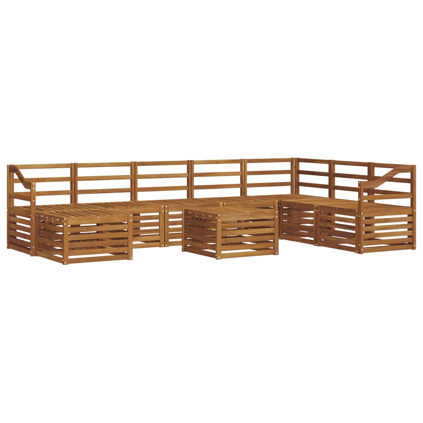 Outdoor-Sofagarnitur 9 pcs Natur Massivholz Akazie