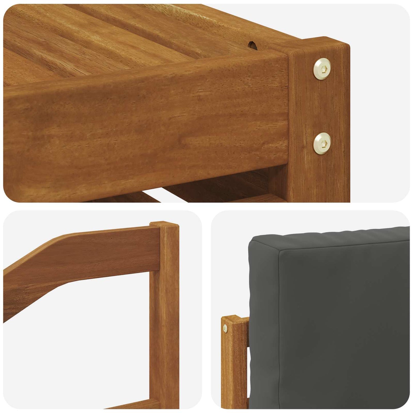 Outdoor-Sofagarnitur 9 stk. Natur und Anthrazit