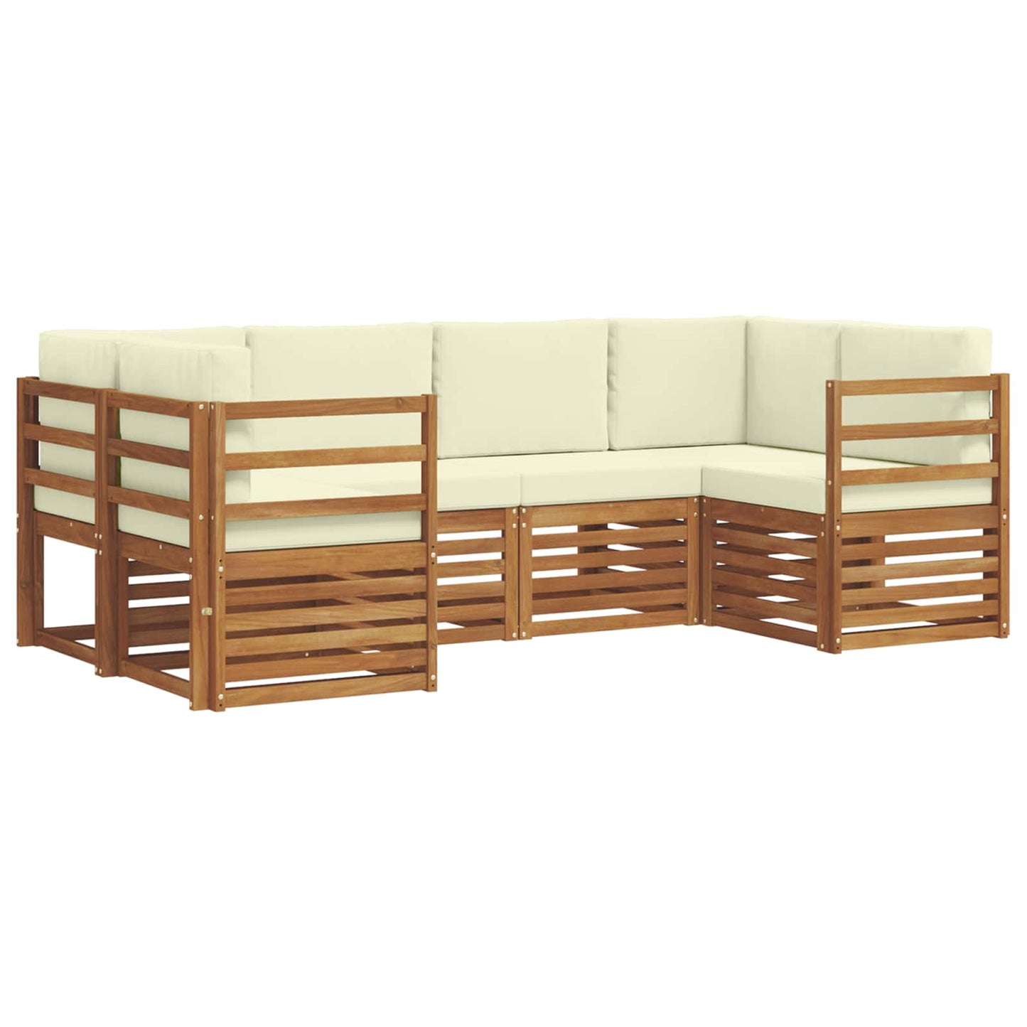 Outdoor-Sofagarnitur 6 stk. Natur und Creme