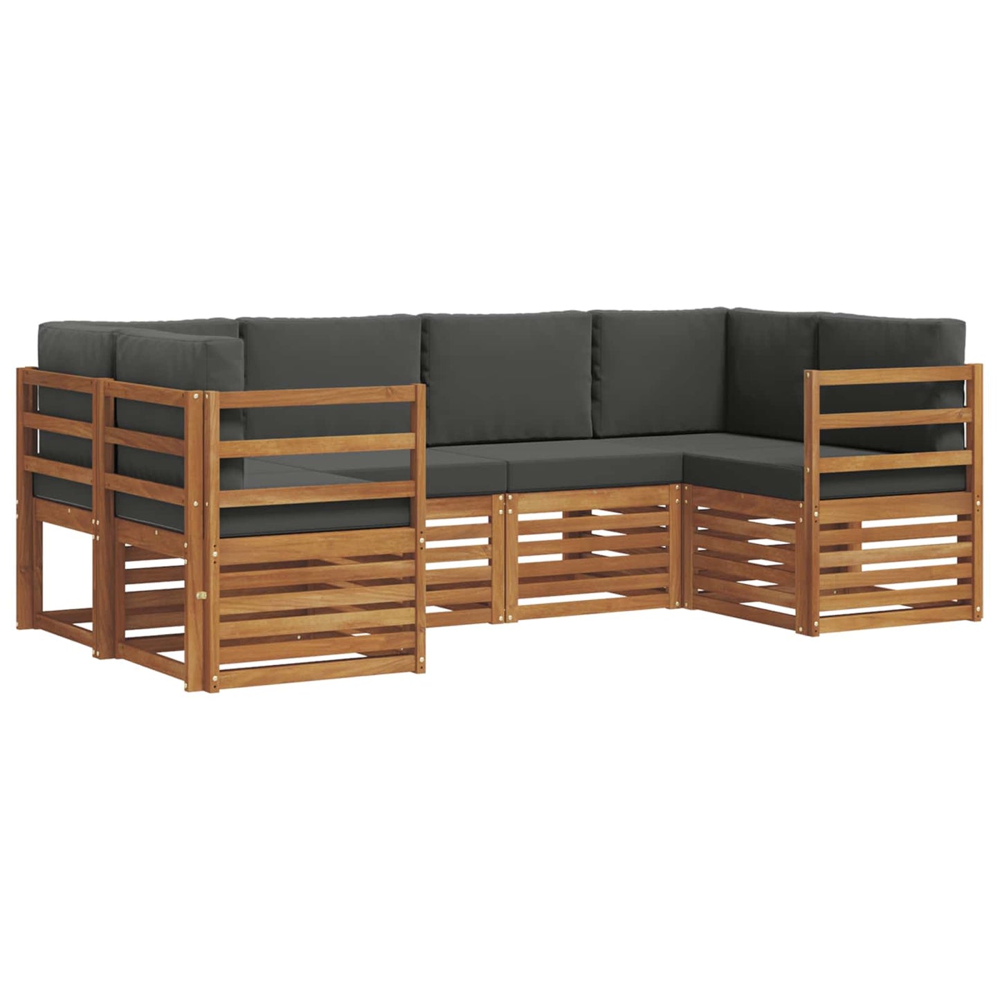 Outdoor-Sofagarnitur 6 stk. Natur und Anthrazit