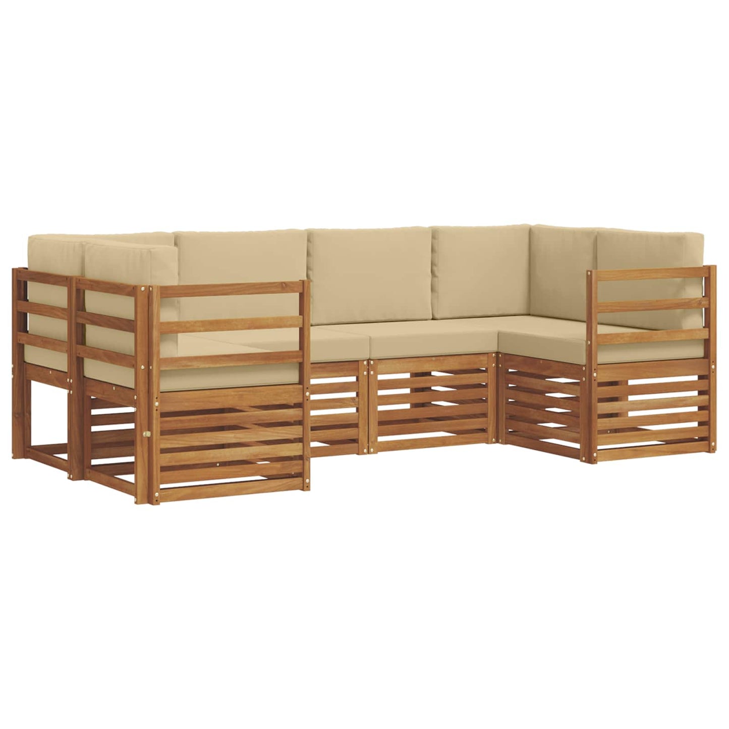 Outdoor-Sofagarnitur 6 stk. Natur und Beige