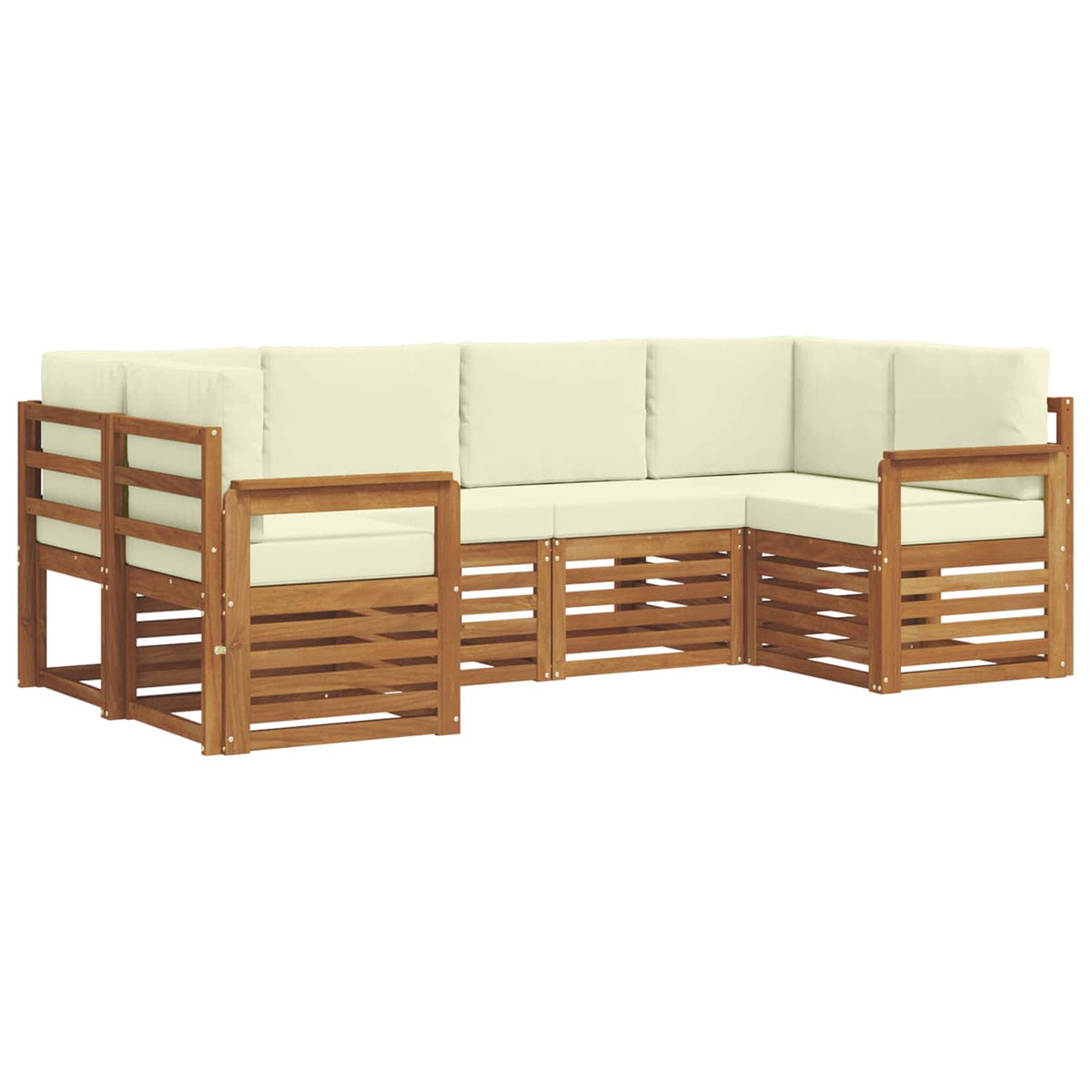 Outdoor-Sofagarnitur 6 stk. Natur und Creme