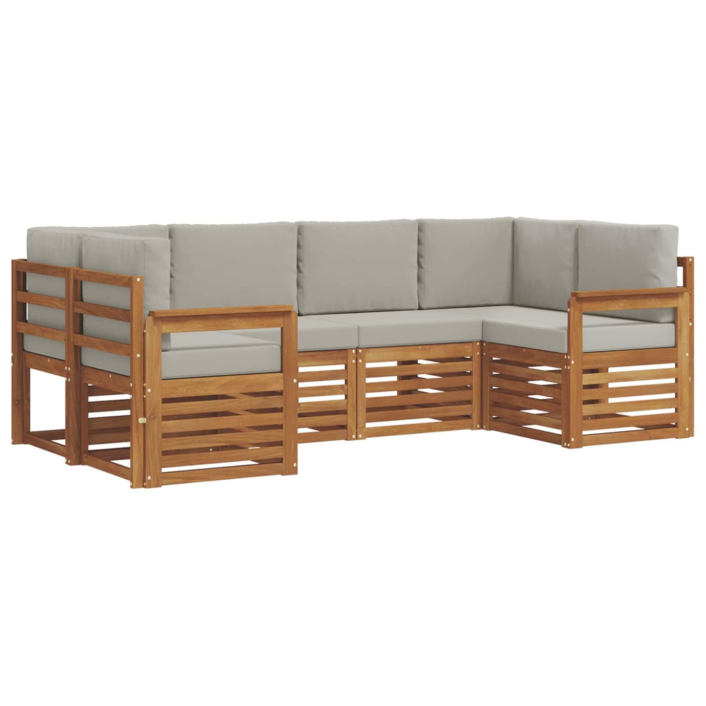 Ecksofa Set mit Kissen 6 pcs Natürlich und Hellgrau