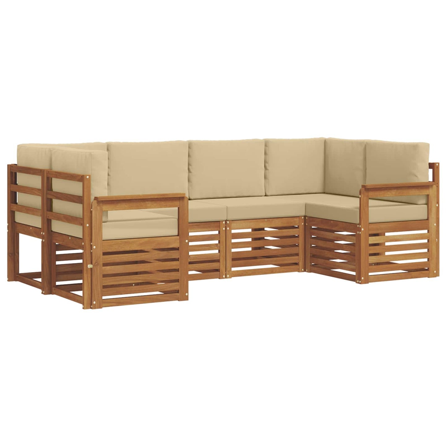 Ecksofa Set mit Kissen 6 pcs Natur