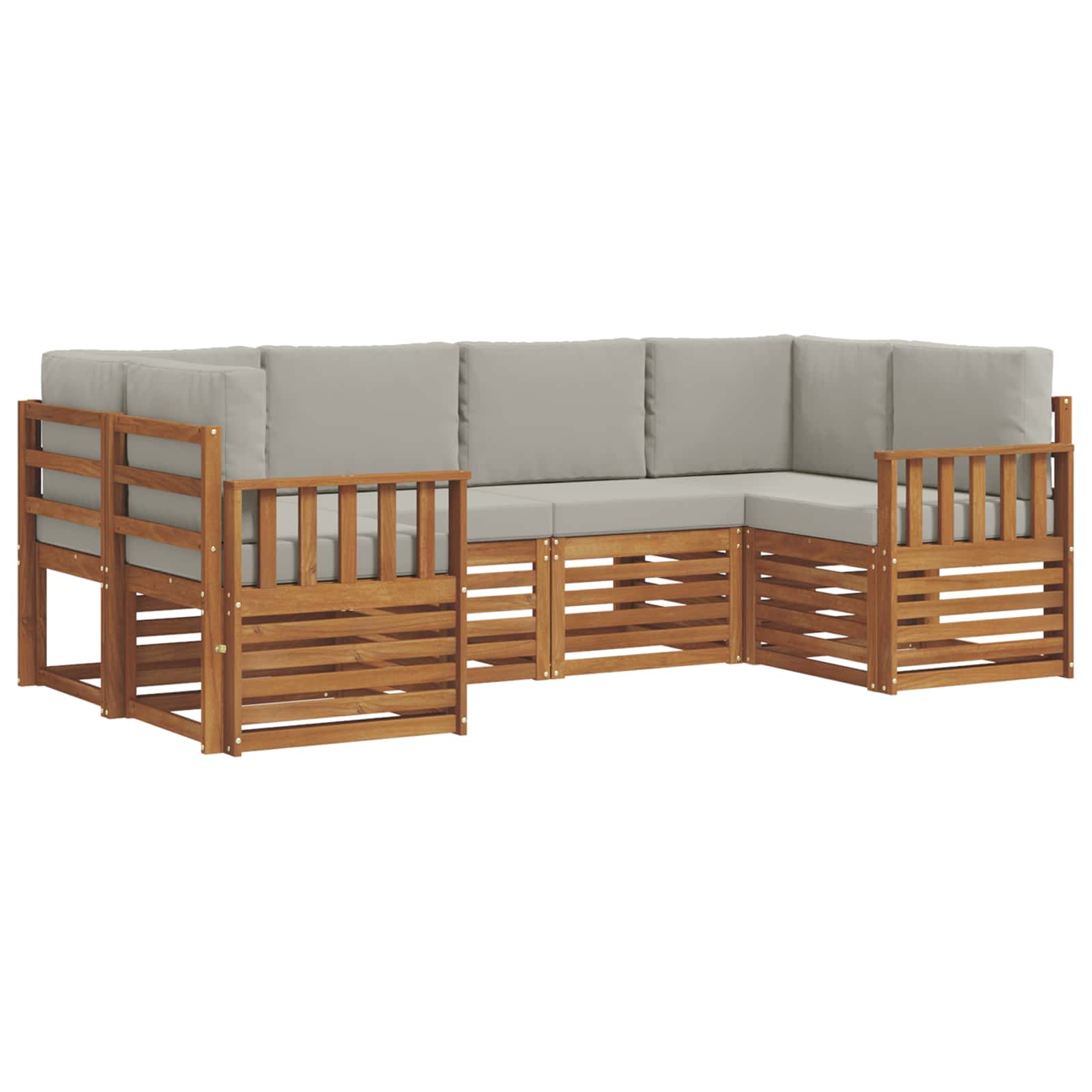 Ecksofa Set mit Kissen 6 pcs Natürlich und Hellgrau