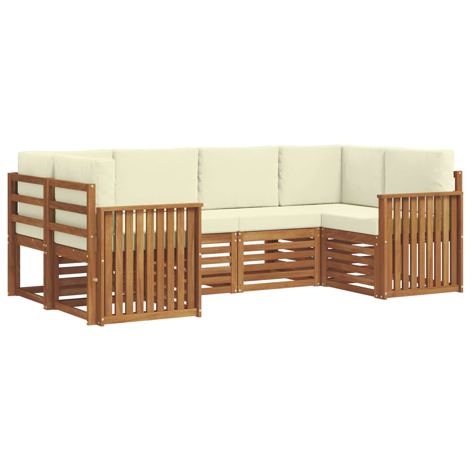 Ecksofa Set mit Kissen 6 pcs Natur und Creme