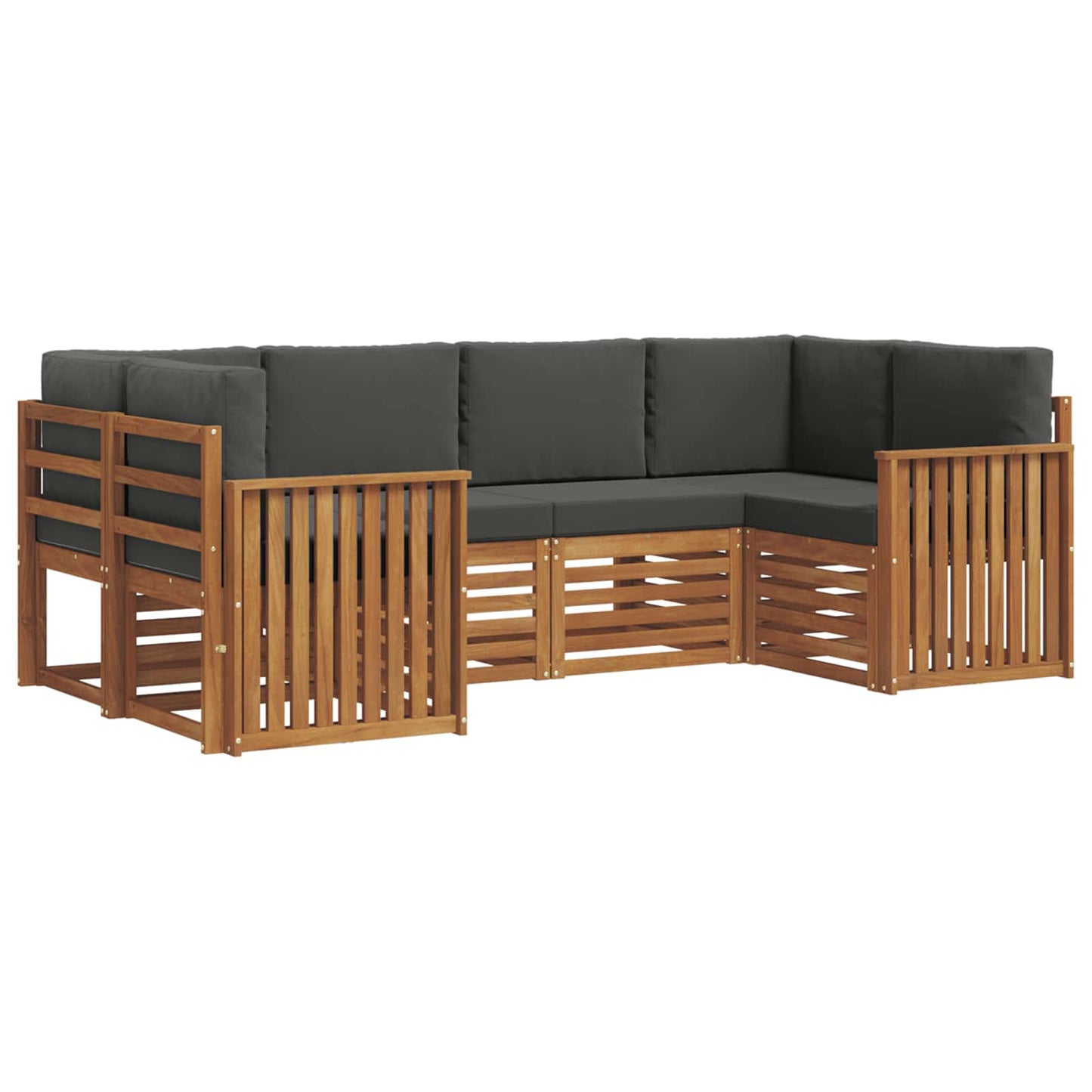 Outdoor-Sofagarnitur 6 stk. Natur und Anthrazit