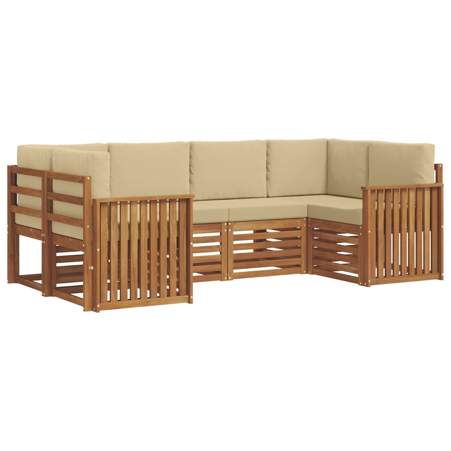 Ecksofa Set mit Kissen 6 pcs Natur