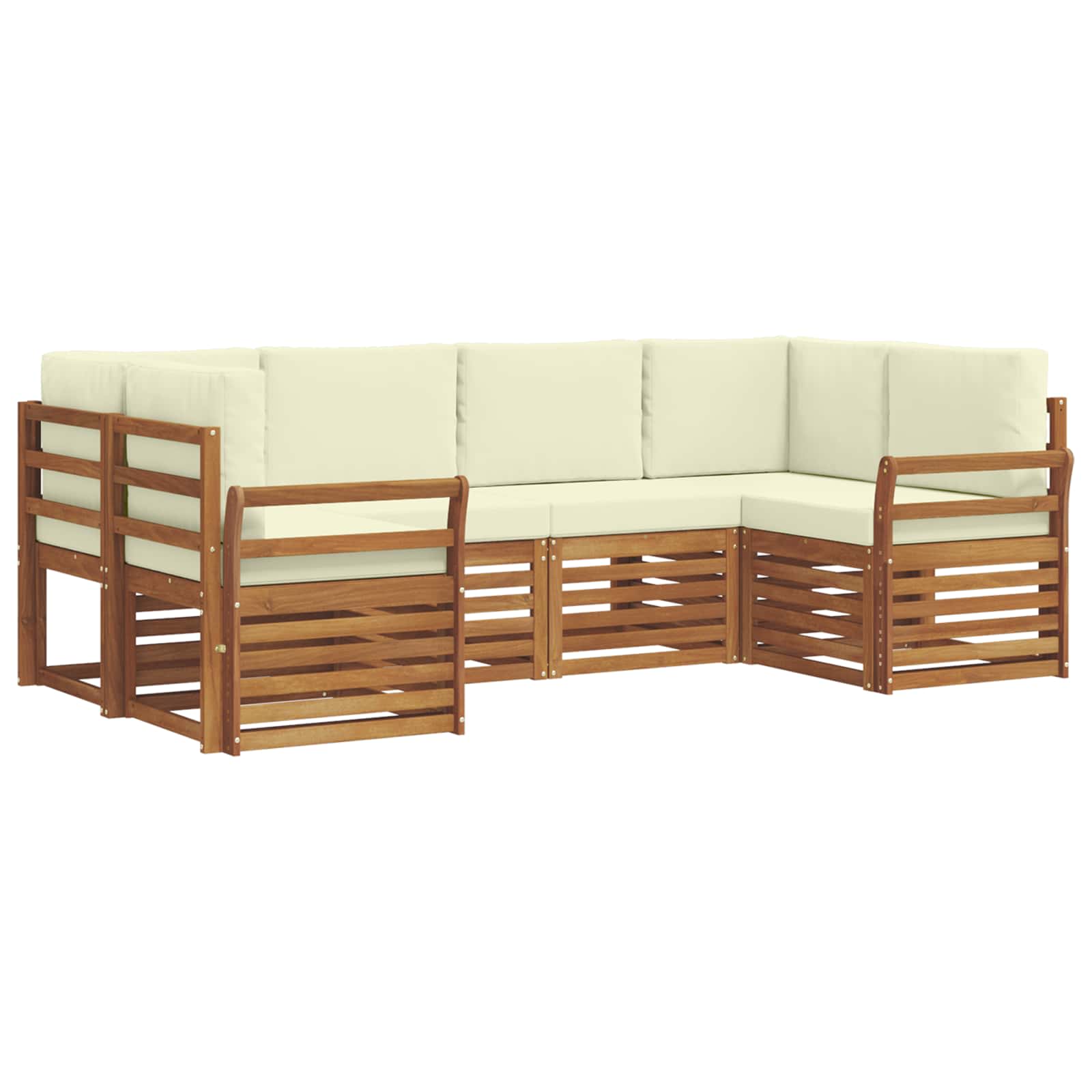 Outdoor-Sofagarnitur 6 stk. Natur und Creme