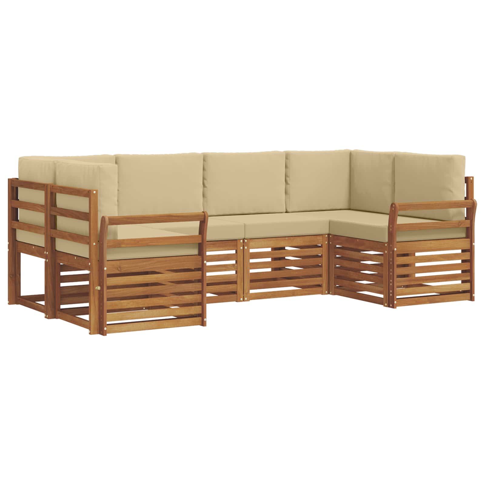 Ecksofa Set mit Kissen 6 pcs Natur