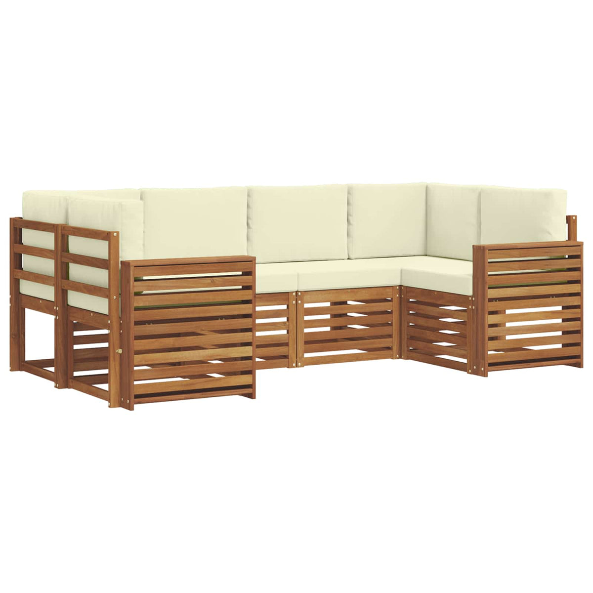 Outdoor-Sofagarnitur 6 stk. Natur und Creme