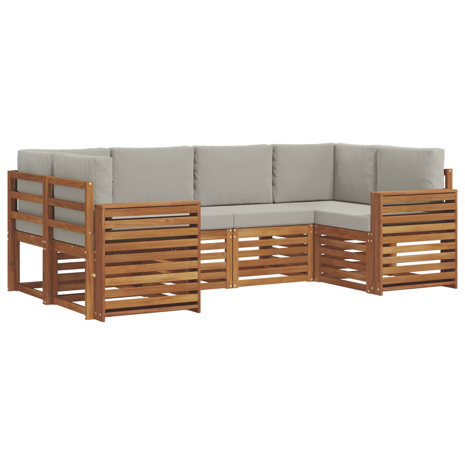 Ecksofa Set mit Kissen 6 pcs Natürlich und Hellgrau