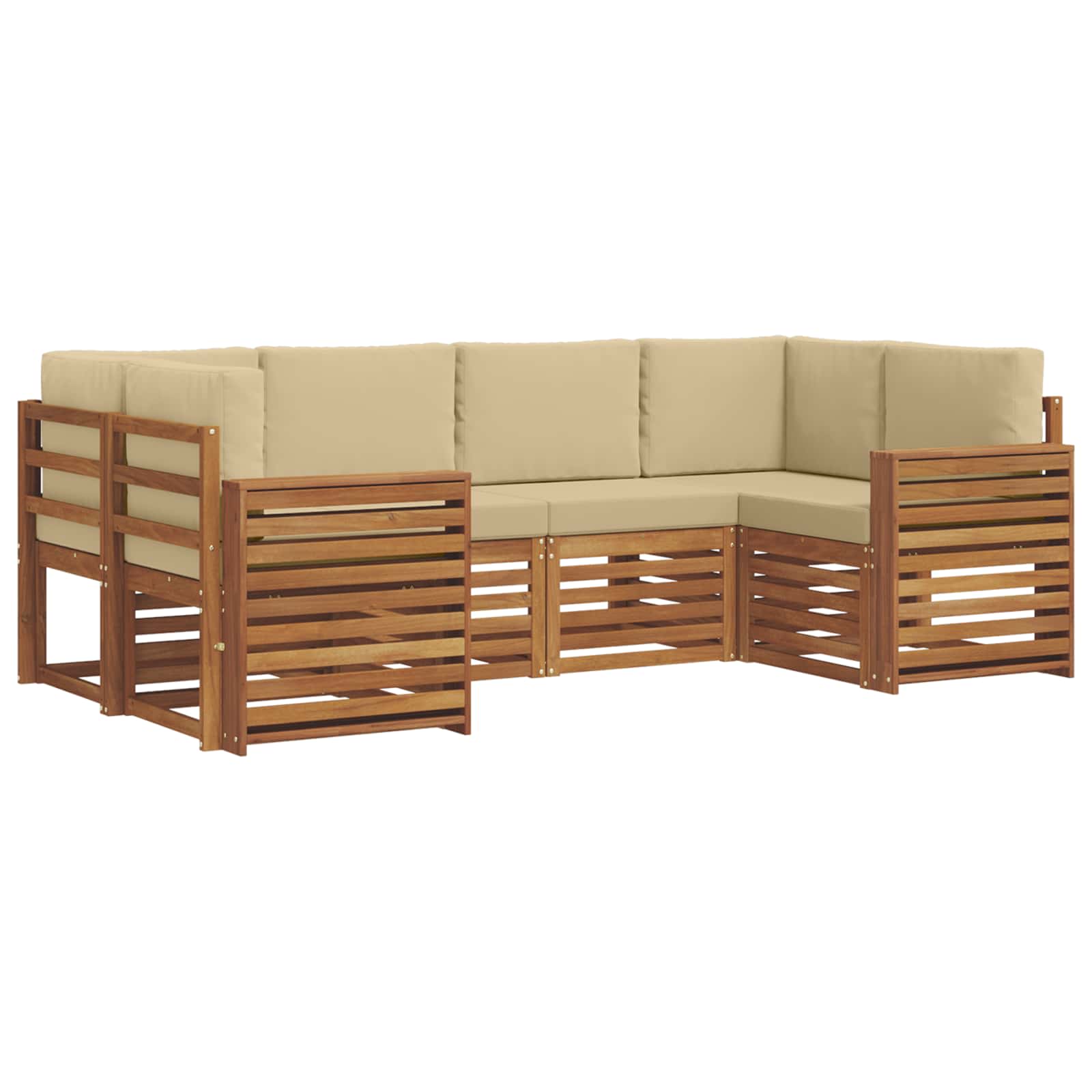 Outdoor-Sofagarnitur 6 stk. Natur und Beige