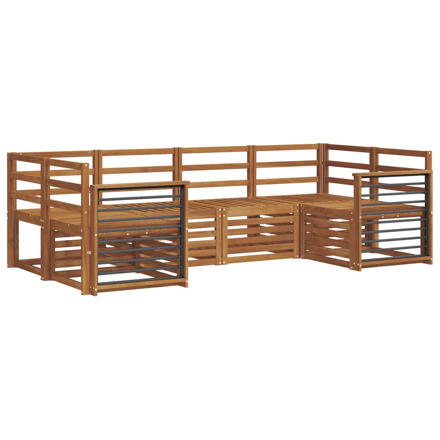 Sofagarnituren 6 pcs Natur Massivholz Akazie