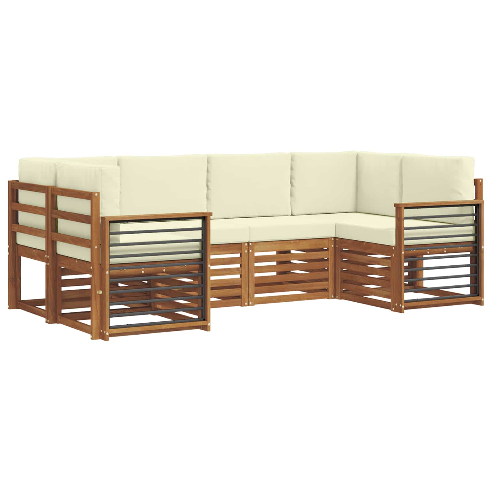 Outdoor-Sofagarnitur 6 stk. Natur und Creme